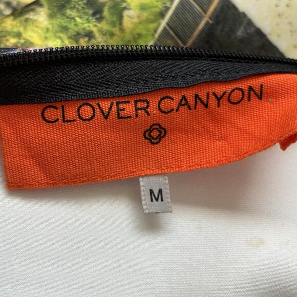 Clover Canyon Ashford Castle Dress Medium Neoprene Short Sleeve Bodycon Mini - Picture 3 of 14